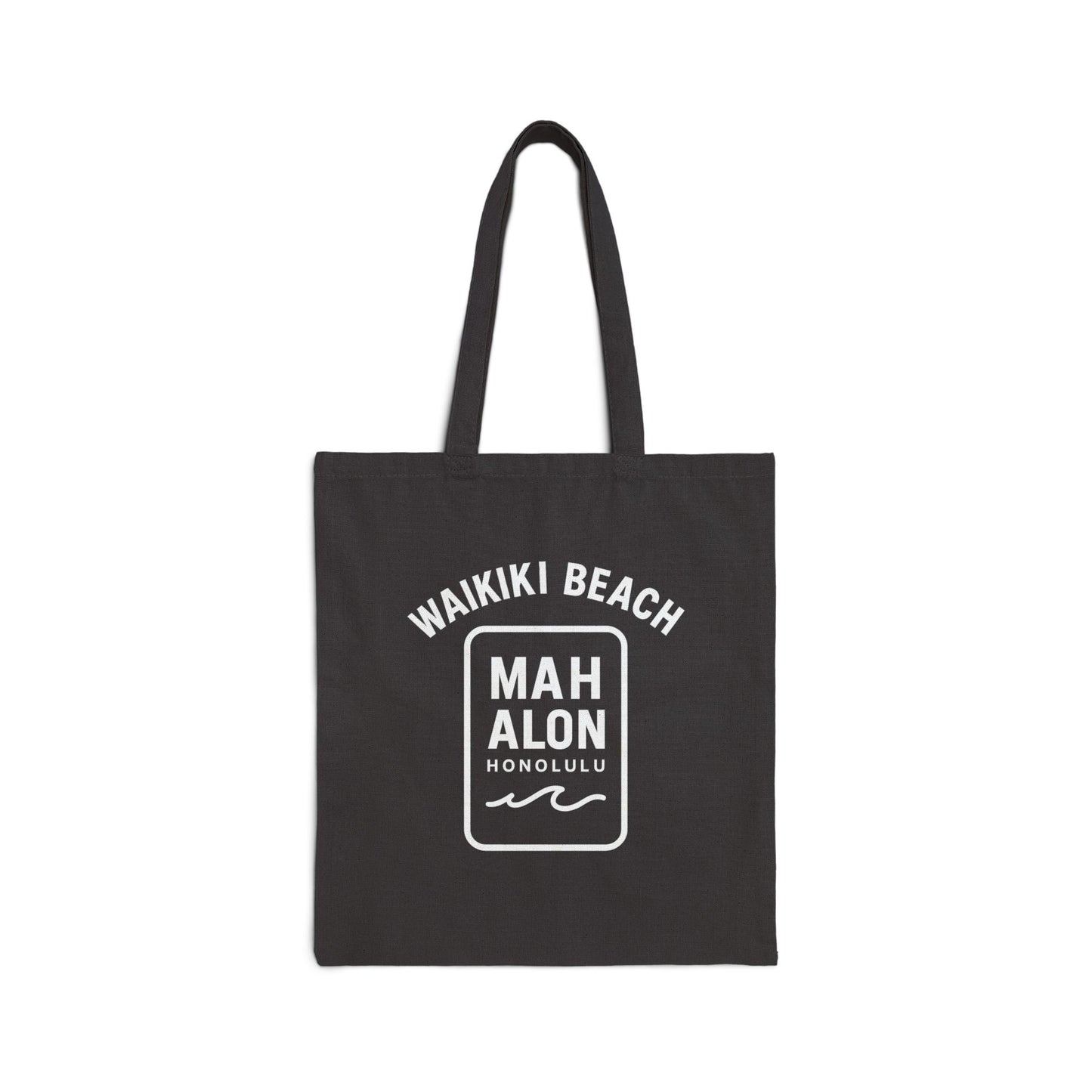 Mahalon Honolulu “NO WORRIES”Black Tote Bag Cotton Canvas Tote Bag