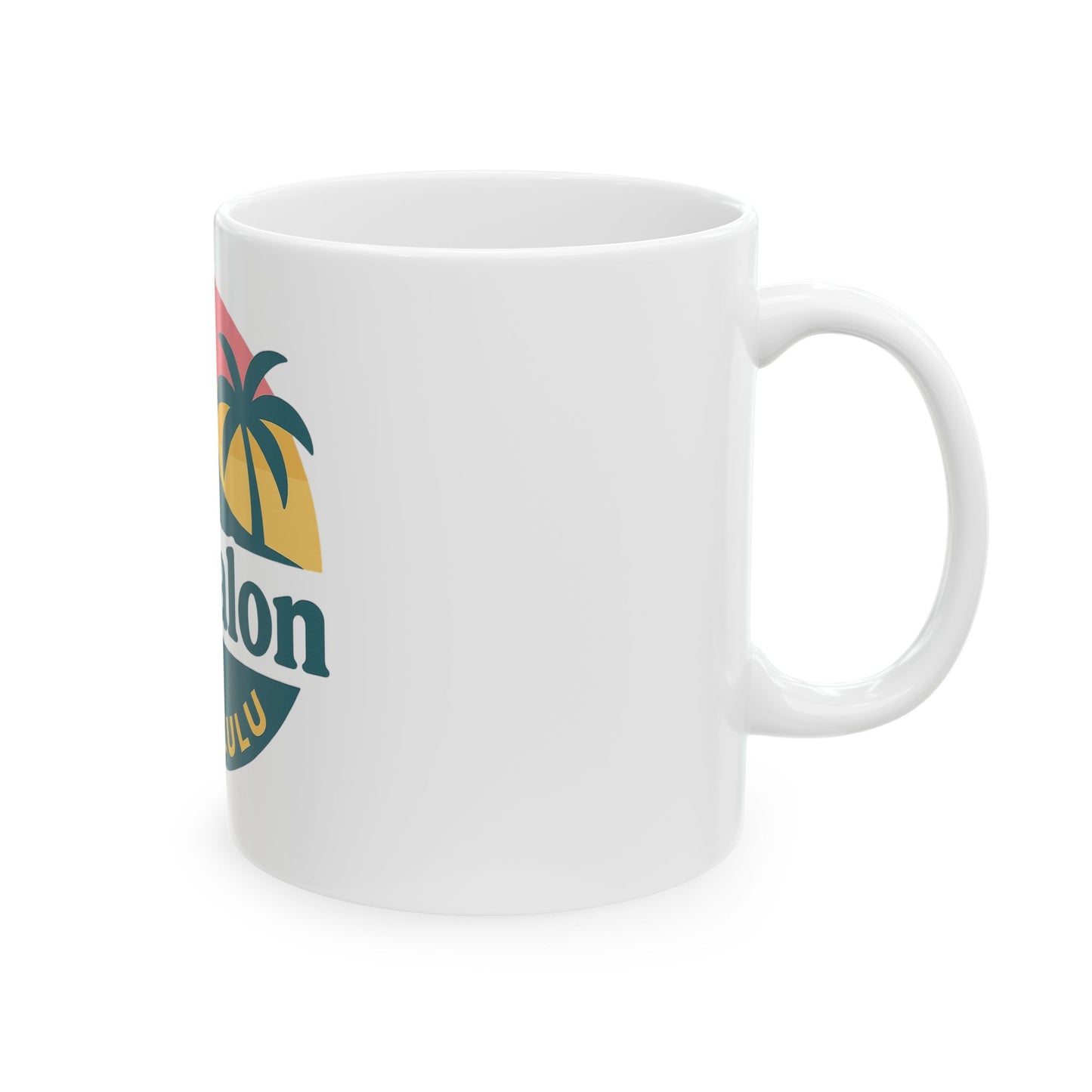 Mahalon Honolulu Logo Ceramic Mug, (11oz, 15oz)