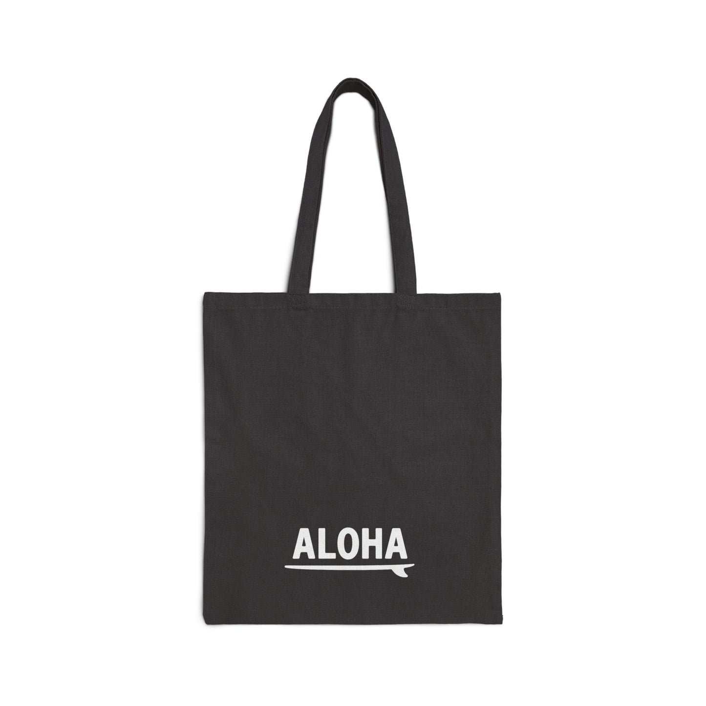 Mahalon Honolulu “Aloha”Black Tote Bag Cotton Canvas Tote Bag