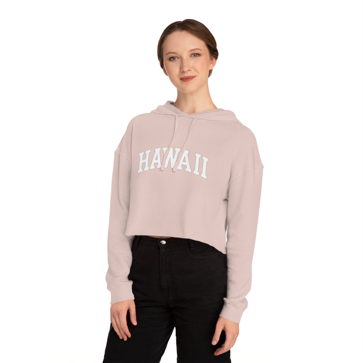 Hawaii Women’s Cropped Hooded Sweatshirt Hawaii Vibes by Mahalon Honolulu
