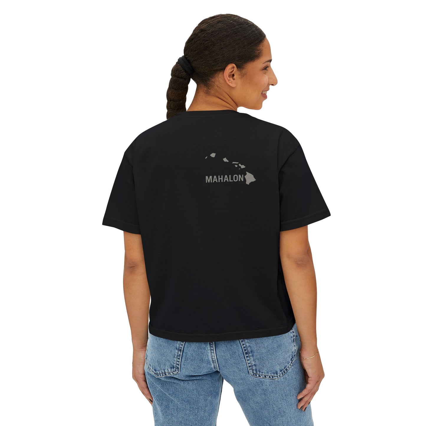 Mahalon Honolulu Aloha Oversized Boxy Tee | Aloha Vibes T-shirt Women's Boxy Tee