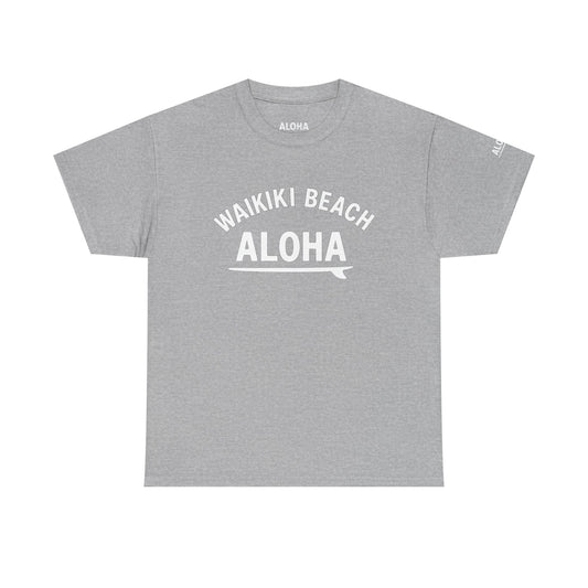 Mahalon Honolulu Waikiki bech ,pineapple Unisex Heavy Cotton Tee