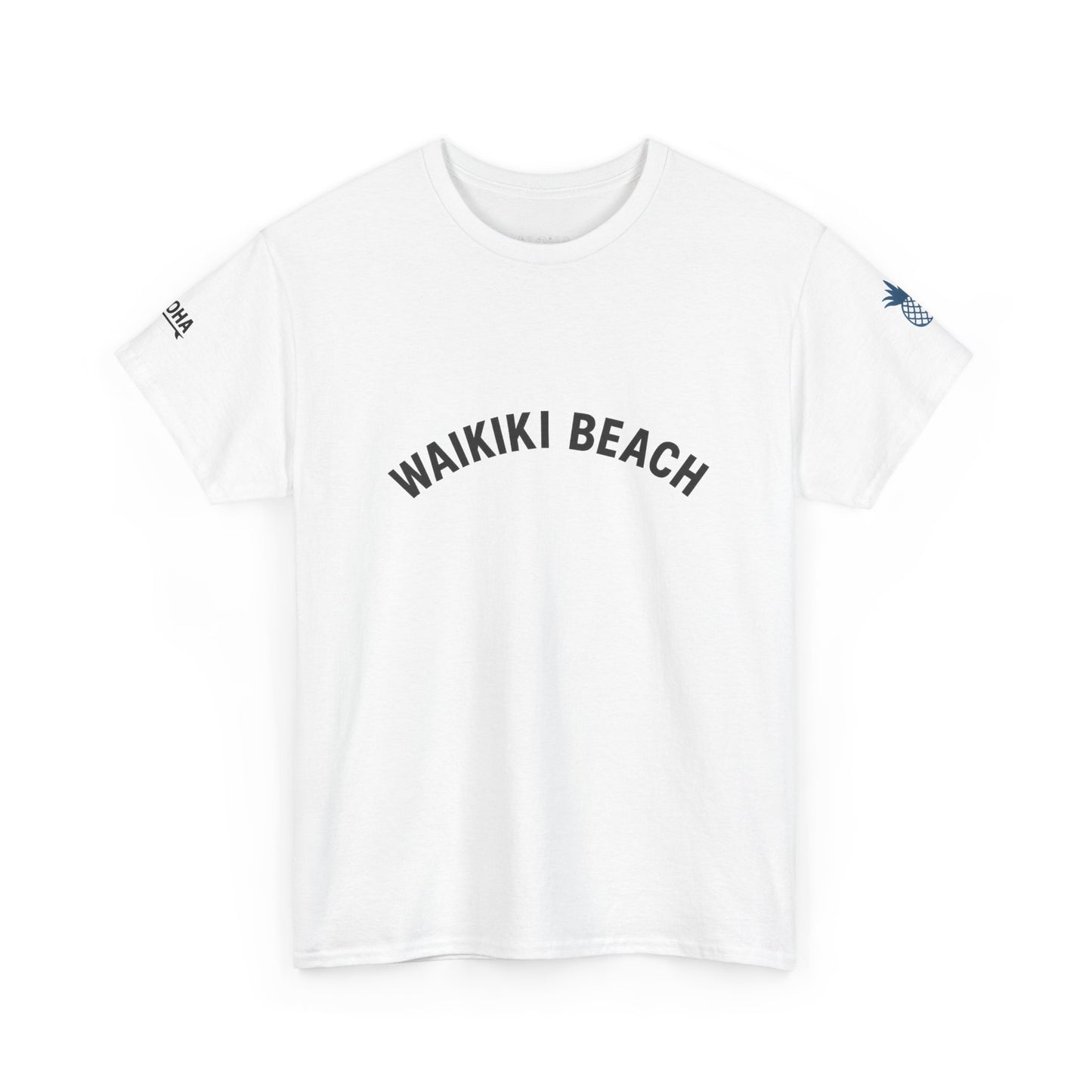 Mahalon Honolulu Waikiki beach , pineapple,aloha  Unisex Heavy Cotton Tee
