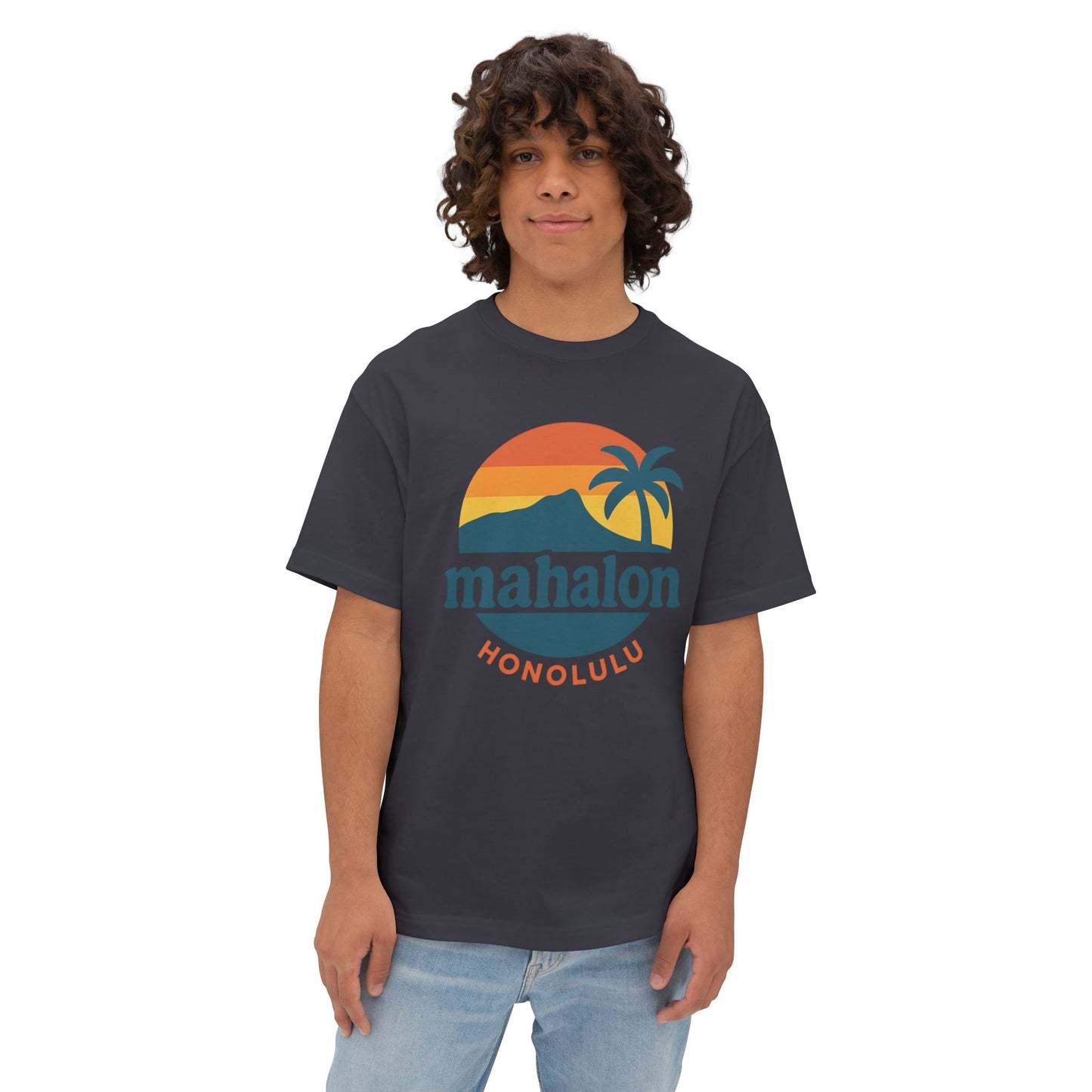 Mahalon Honolulu Logo Unisex Oversized Boxy Tee