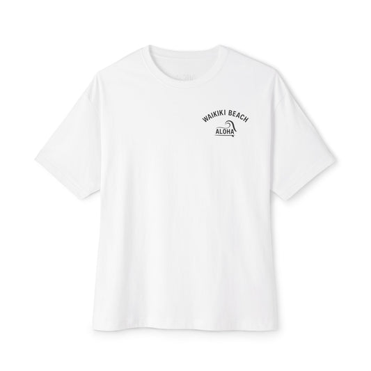 Mahalon Honolulu Aloha,surf,wave,Waikiki beach,Unisex Oversized Boxy Tee  |