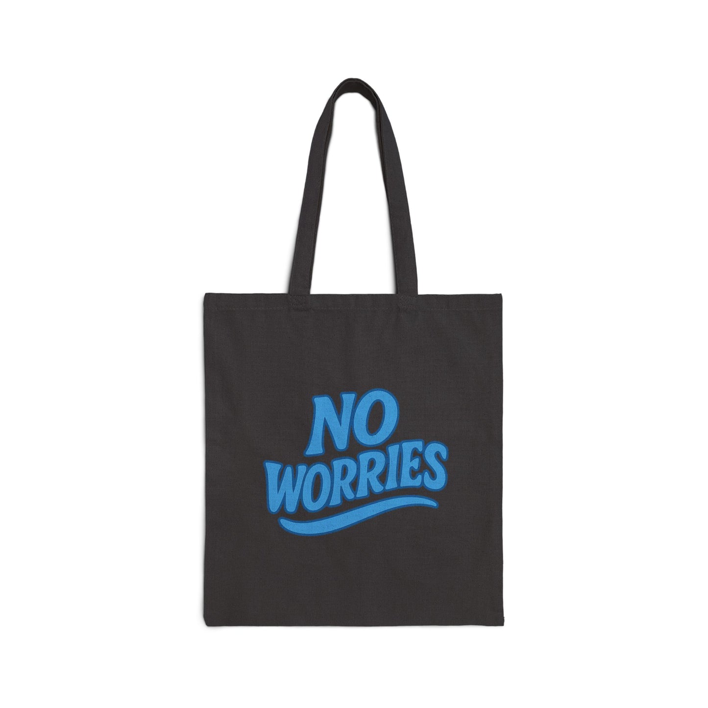 Mahalon Honolulu “NO WORRIES”Black Tote Bag Cotton Canvas Tote Bag