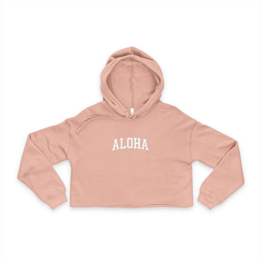 ALOHA Hoodie Women's Cropped Hoodie Hawaii Vibes by Mahalon Honolulu