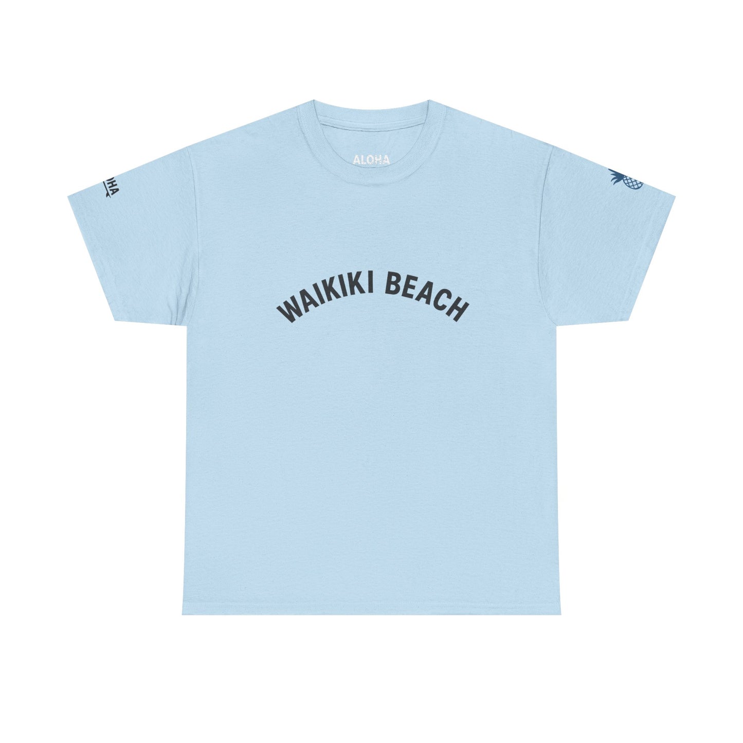 Mahalon Honolulu Waikiki beach , pineapple,aloha  Unisex Heavy Cotton Tee