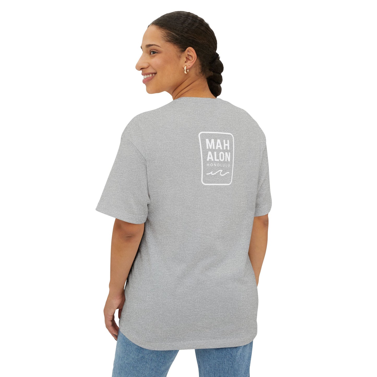 Mahalon Honolulu ALOHA Surfboard Tee  Unisex Oversized Boxy  Tee