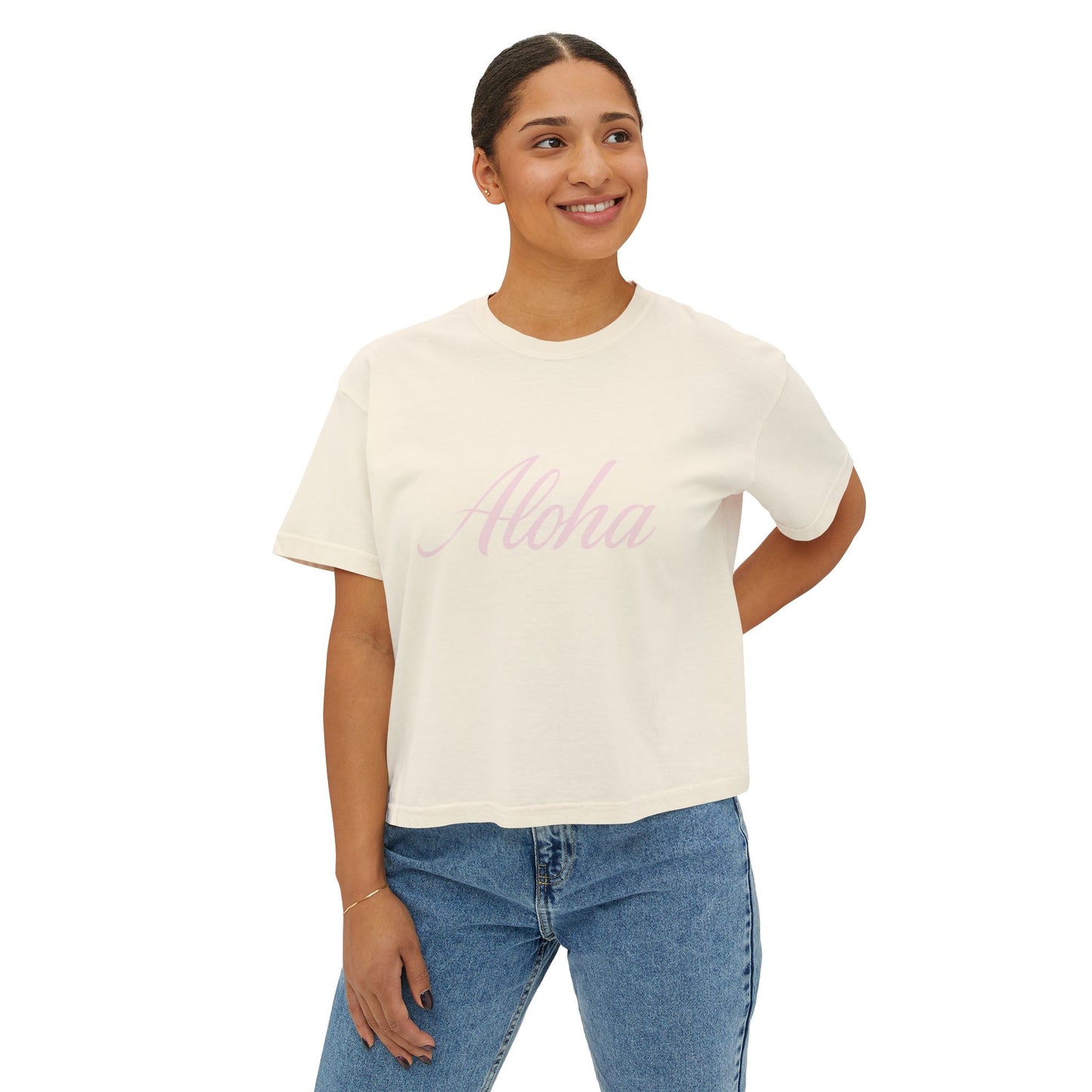 Mahalon Honolulu Aloha Oversized Boxy Tee | Aloha Vibes T-shirt Women's Boxy Tee