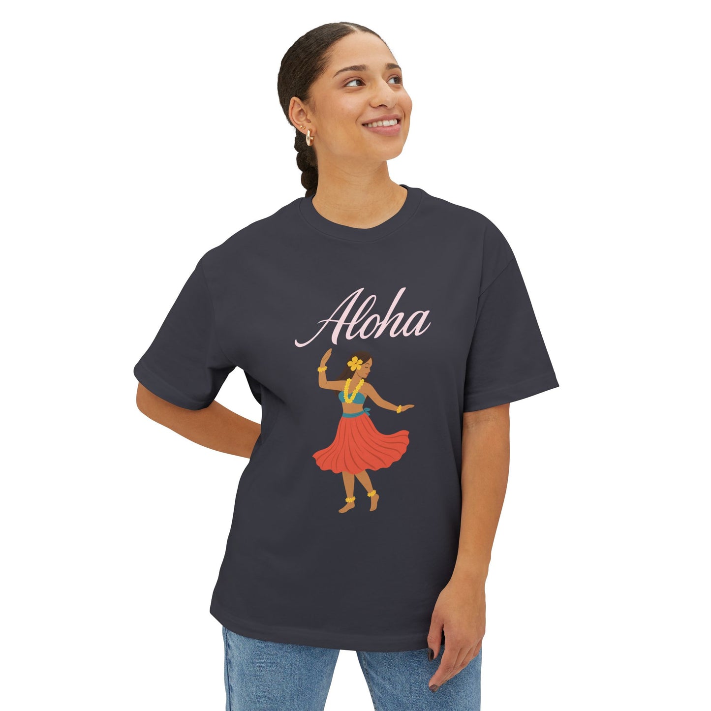 Mahalon Honolulu Aloha Hula girl Tee | Hawaii Vibes by