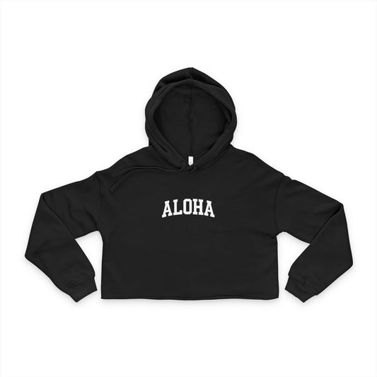 ALOHA Hoodie Women's Cropped Hoodie Hawaii Vibes by Mahalon Honolulu