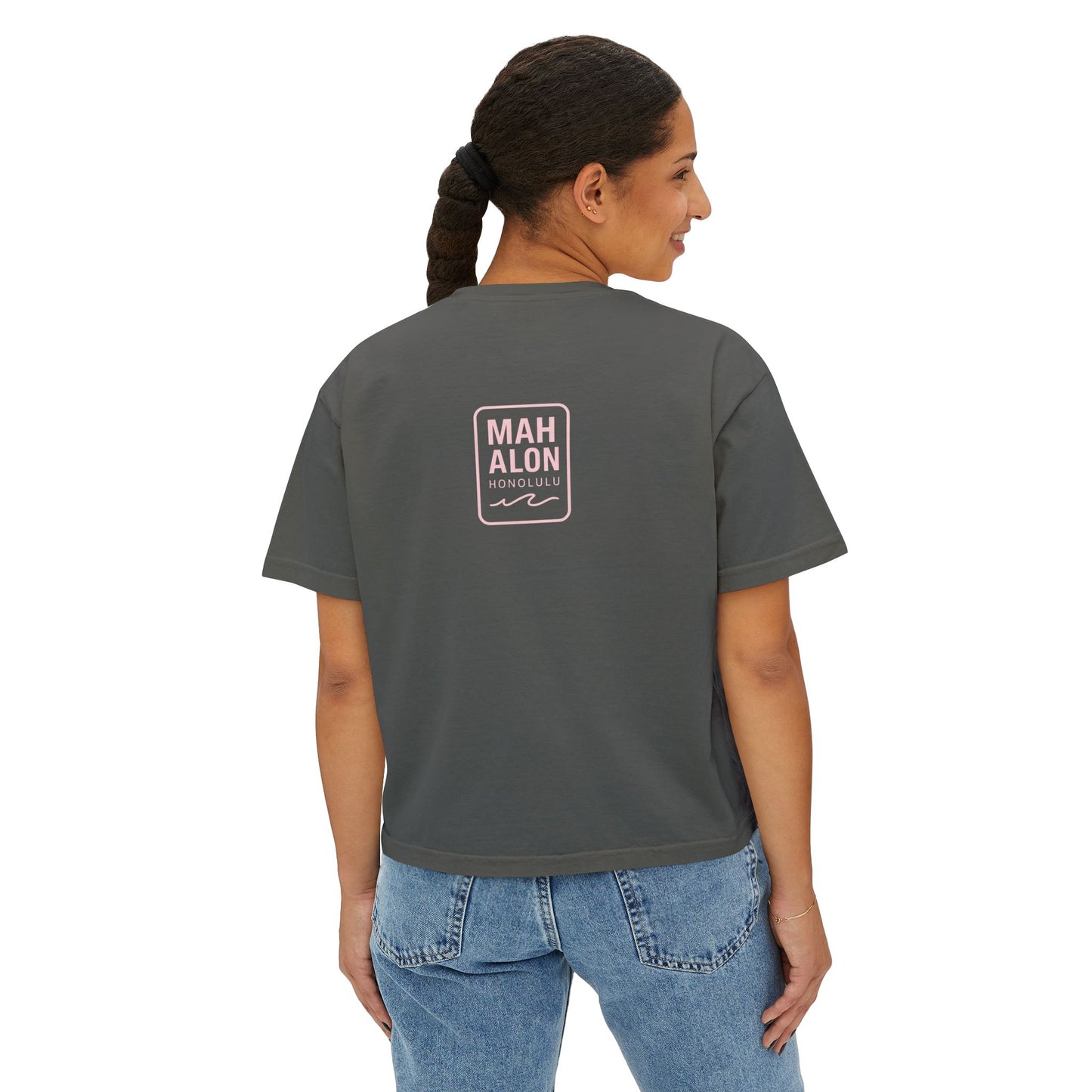 Mahalon Honolulu Aloha Oversized Boxy Tee | Aloha Vibes T-shirt Women's Boxy Tee