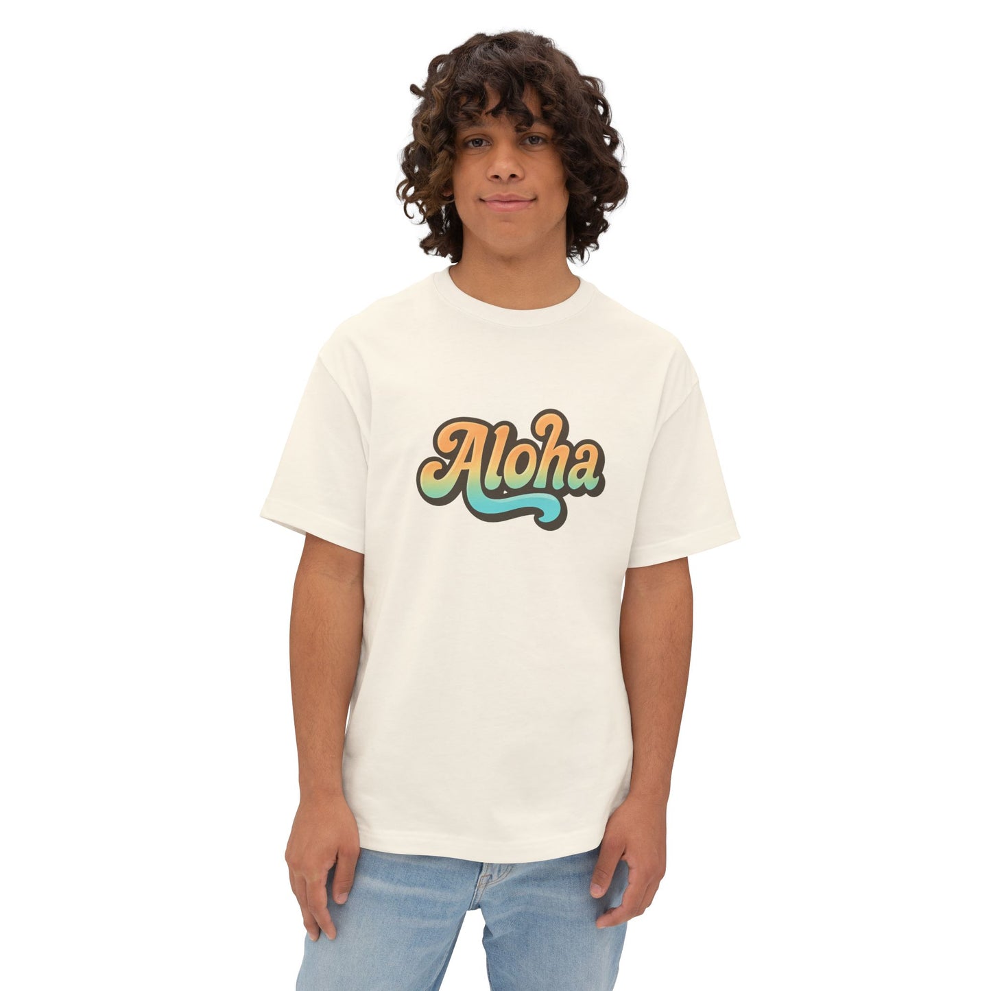 Mahalon Honolulu ALOHA graphic Unisex Oversized Boxy Tee