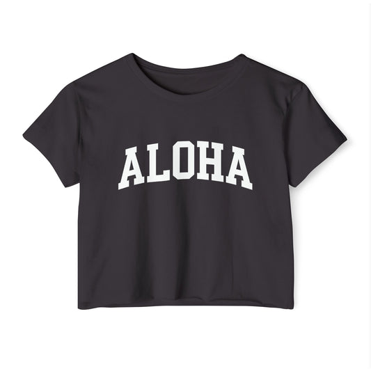 Mahalon Honolulu ALOHA  Women's Festival Crop Top