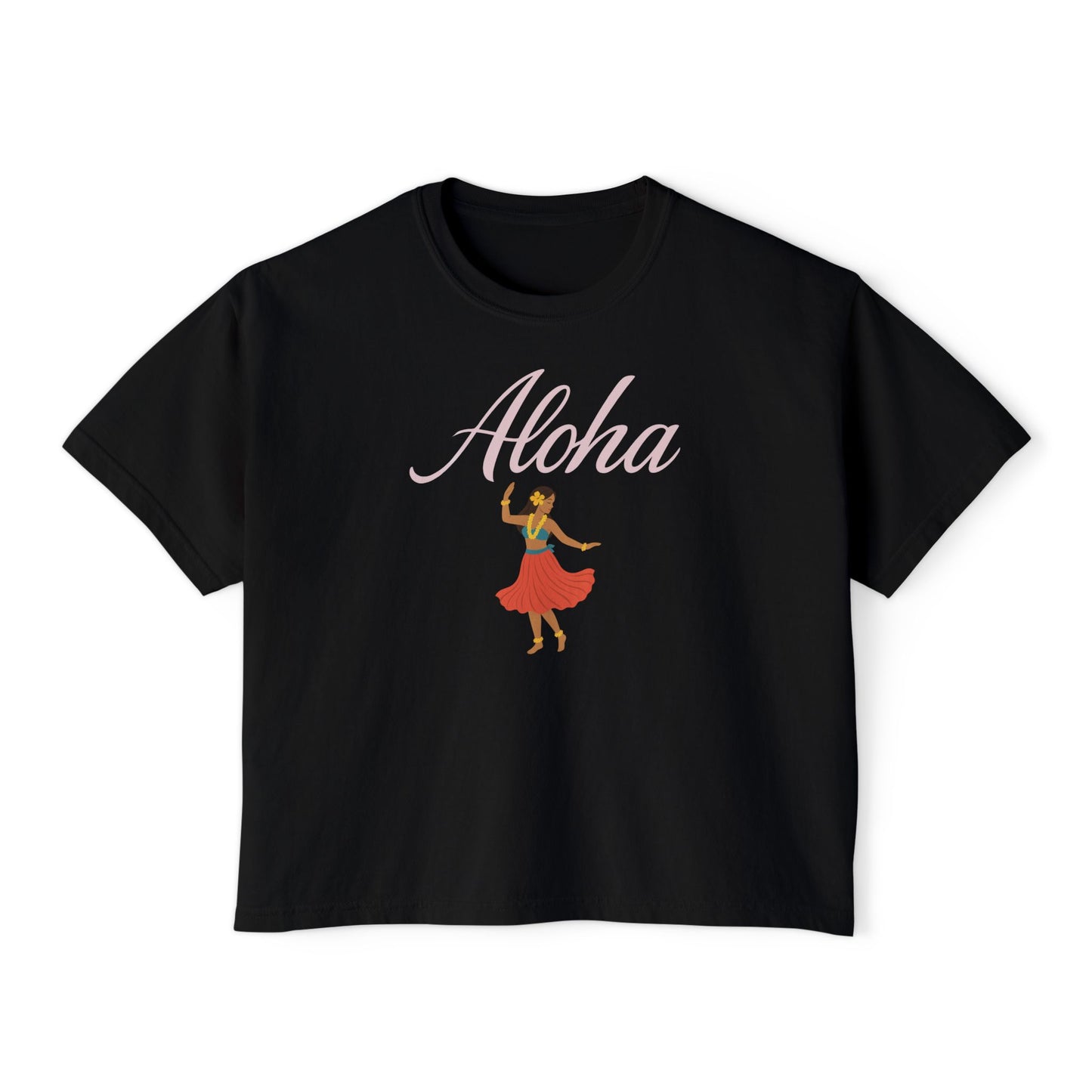 Mahalon Honolulu Aloha Hula girl Tee