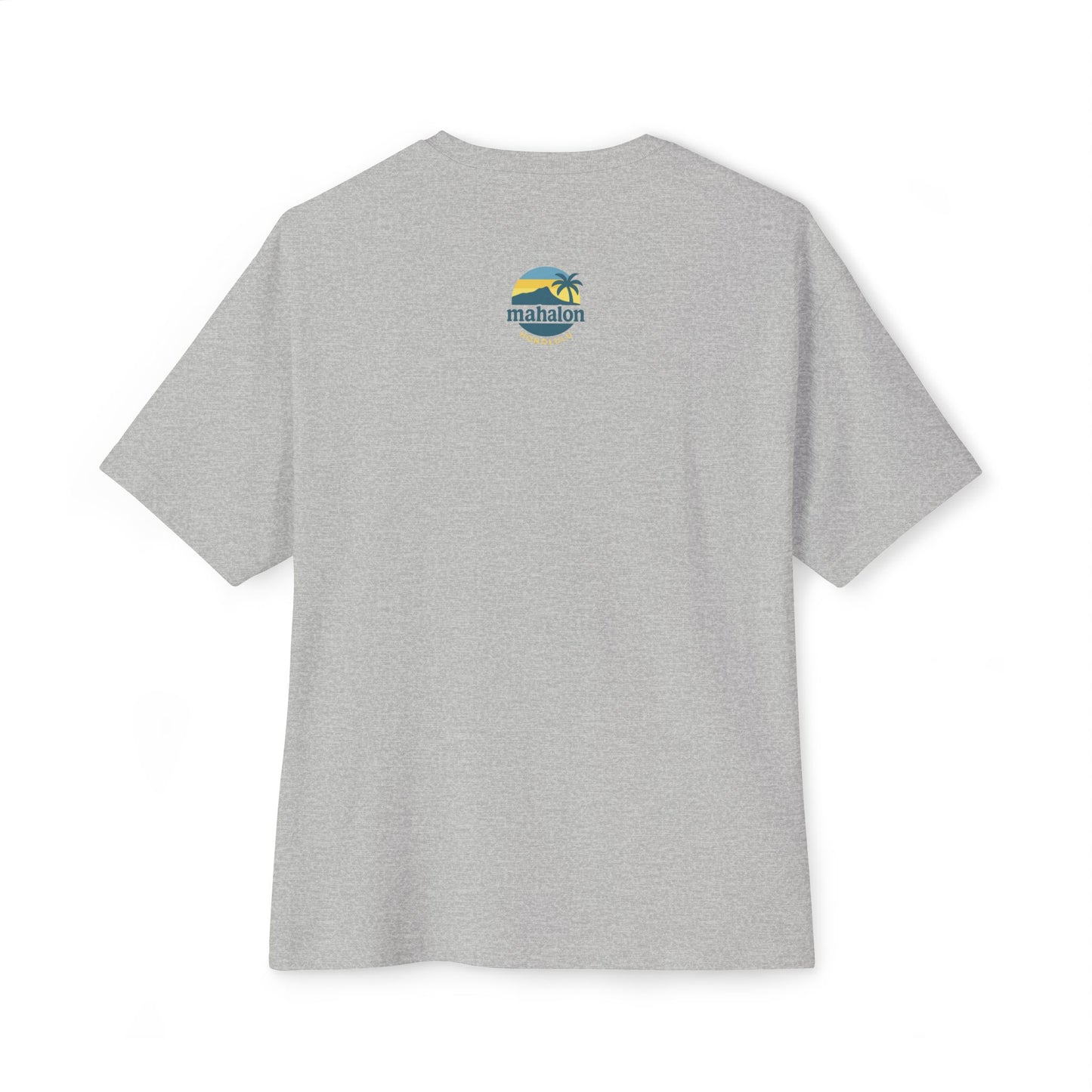 Mahalon Honolulu Mahalo and palm  tree  color print Unisex Oversized Boxy Tee