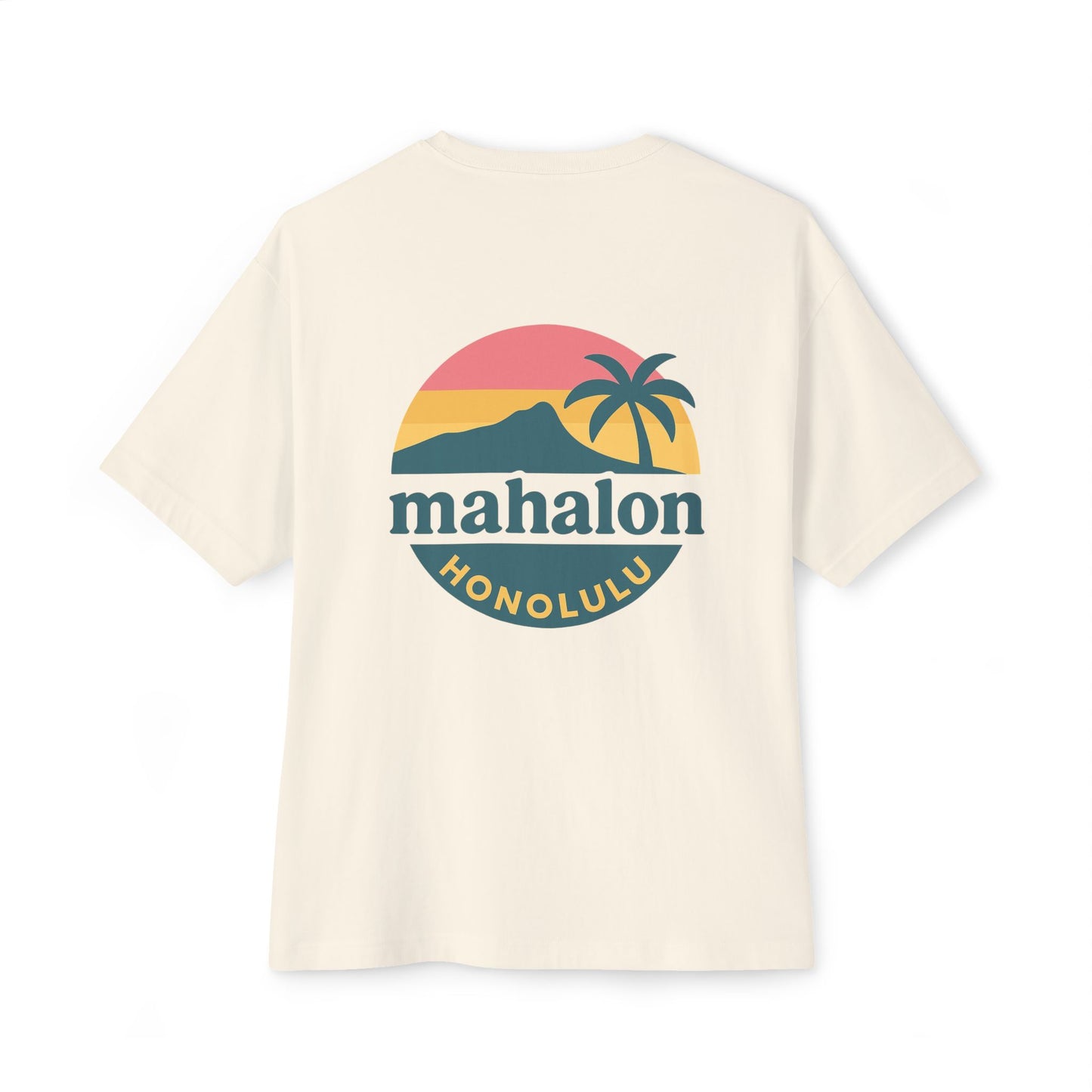 Mahalon Honolulu Logo Unisex Oversized Boxy Tee
