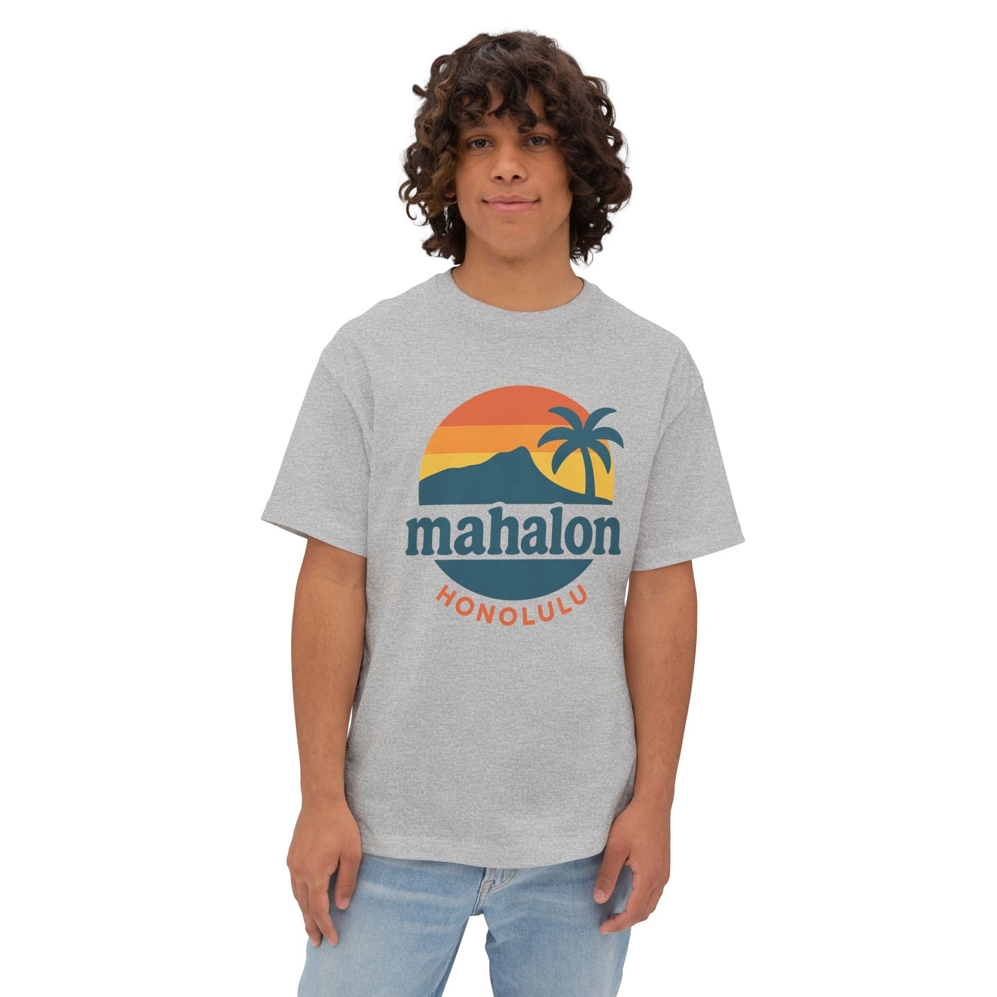 Mahalon Honolulu Logo Unisex Oversized Boxy Tee