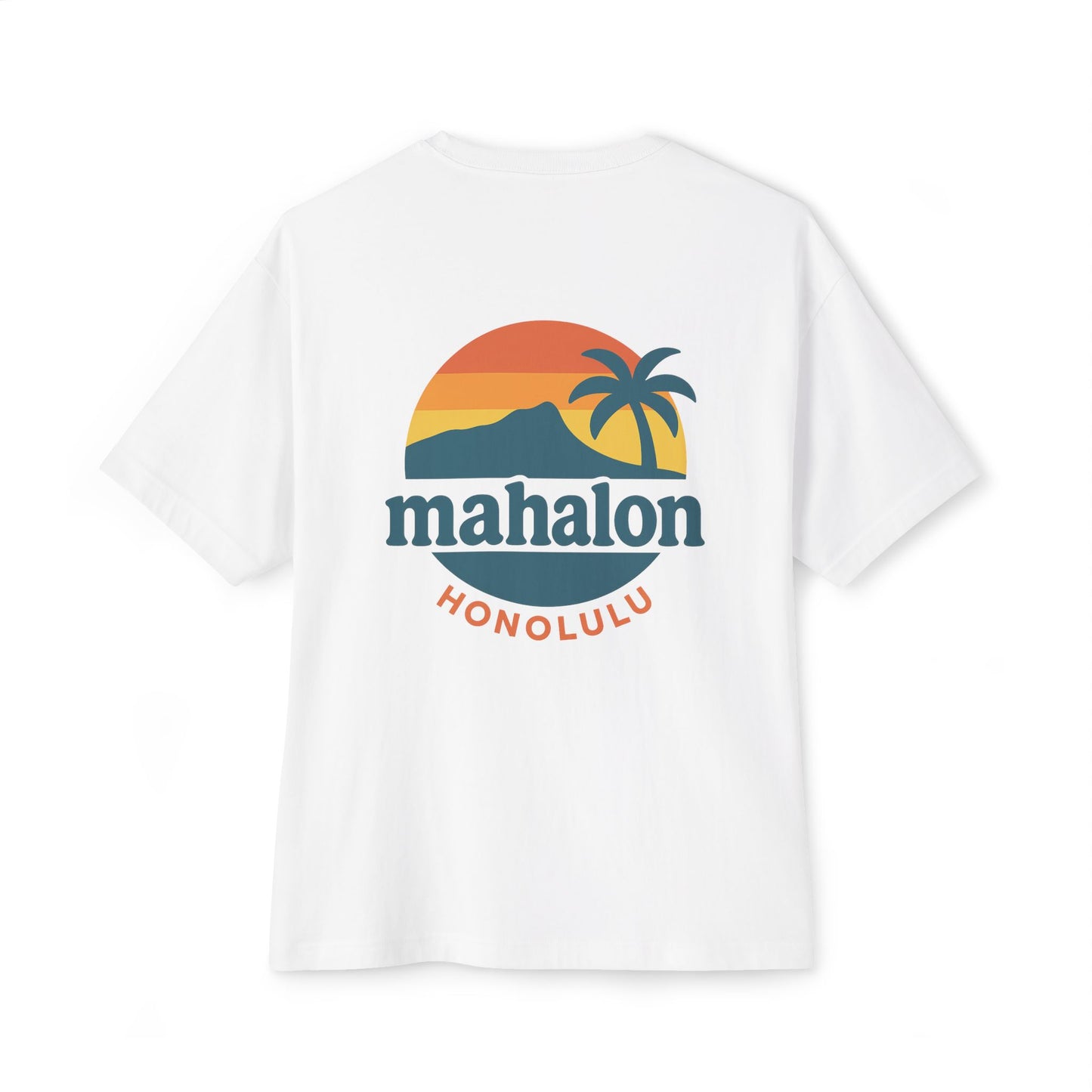 Mahalon Honolulu Logo Unisex Oversized Boxy Tee