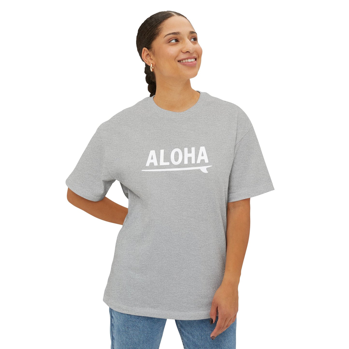 Mahalon Honolulu ALOHA Surfboard Tee  Unisex Oversized Boxy  Tee