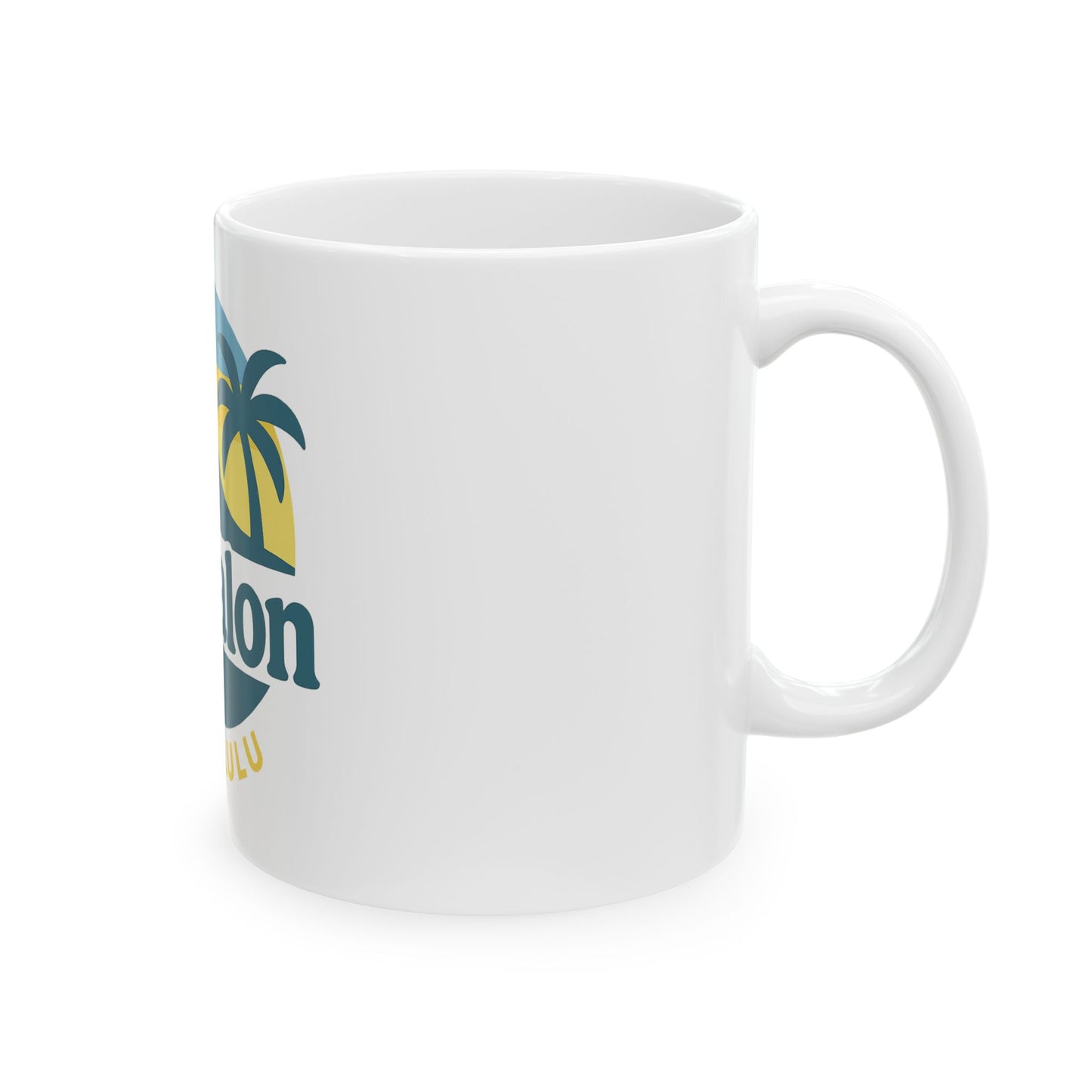 Mahalon Honolulu Logo Ceramic Mug, (11oz, 15oz)
