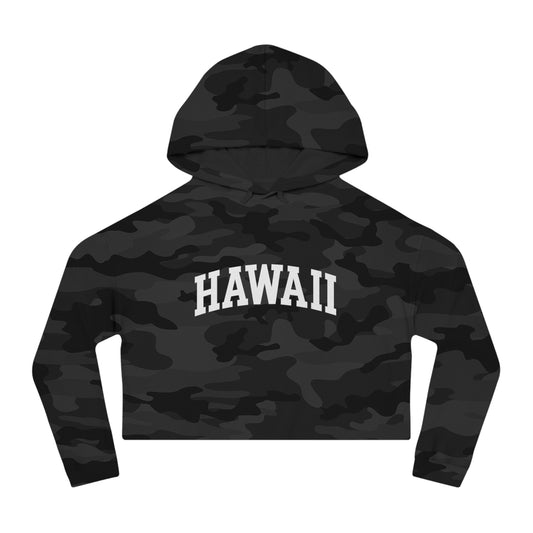 Mahalon Honolulu  Hawaii Women’s Cropped Hooded Sweatshirt
