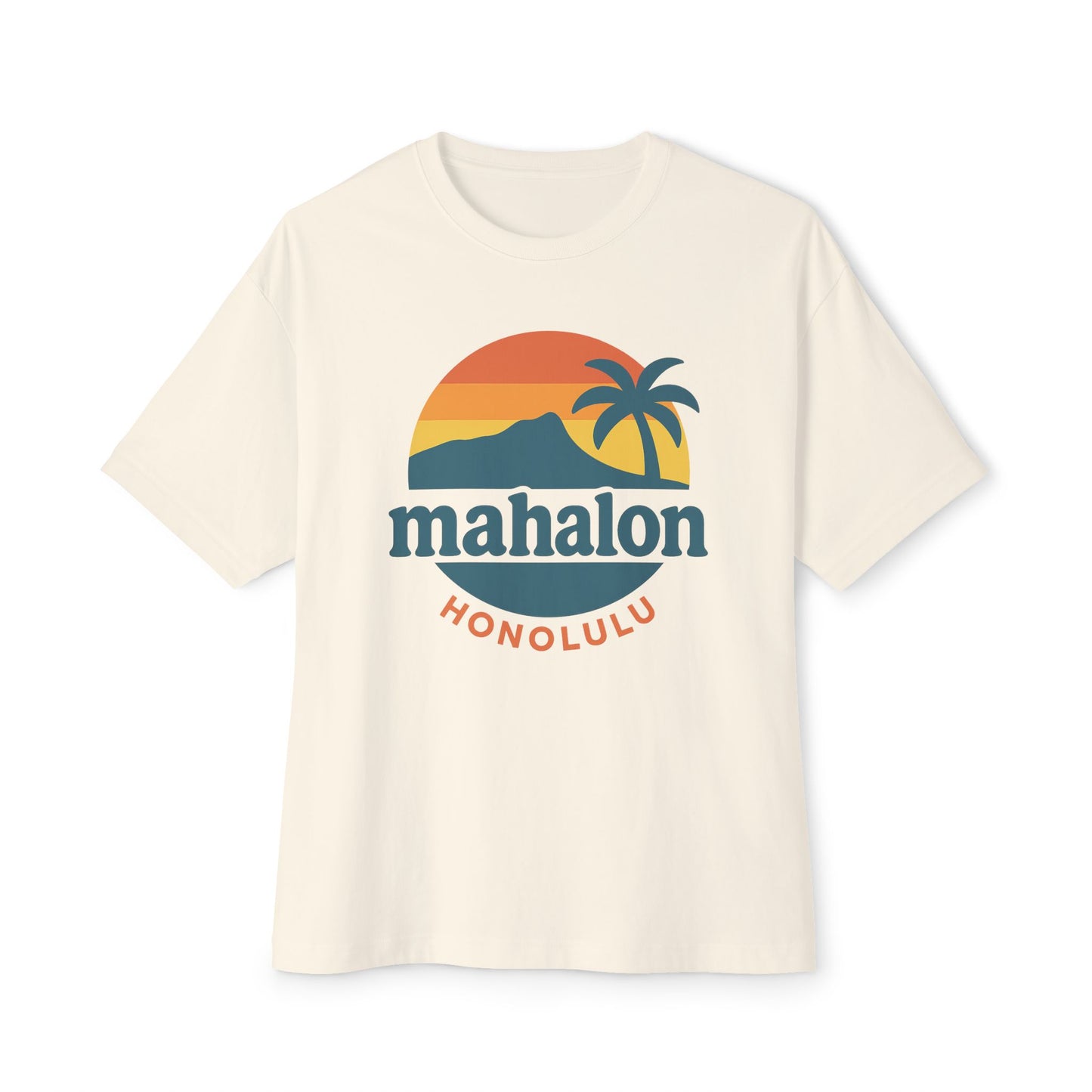 Mahalon Honolulu Logo Unisex Oversized Boxy Tee