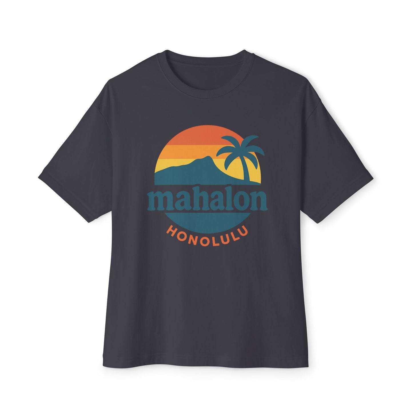 Mahalon Honolulu Logo Unisex Oversized Boxy Tee
