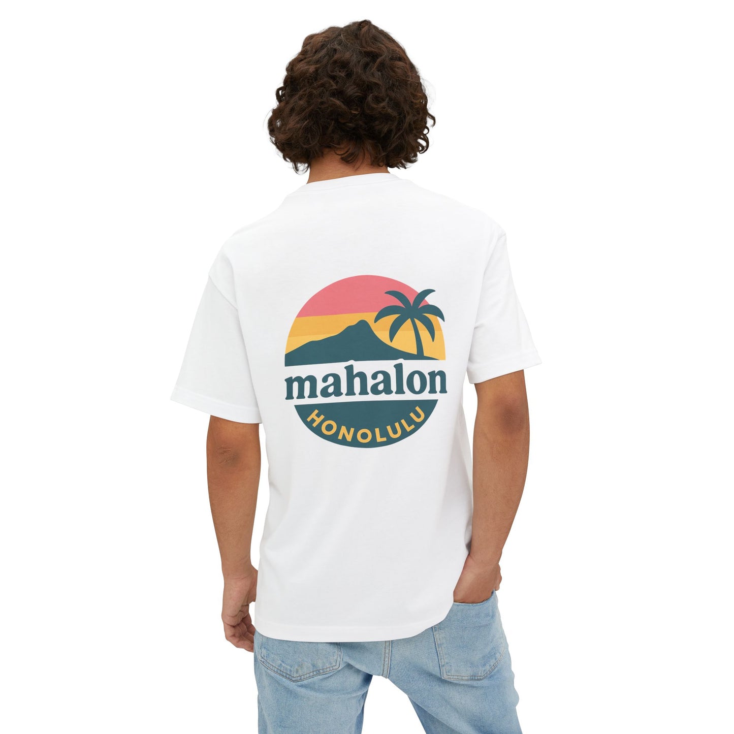 Mahalon Honolulu Logo Unisex Oversized Boxy Tee