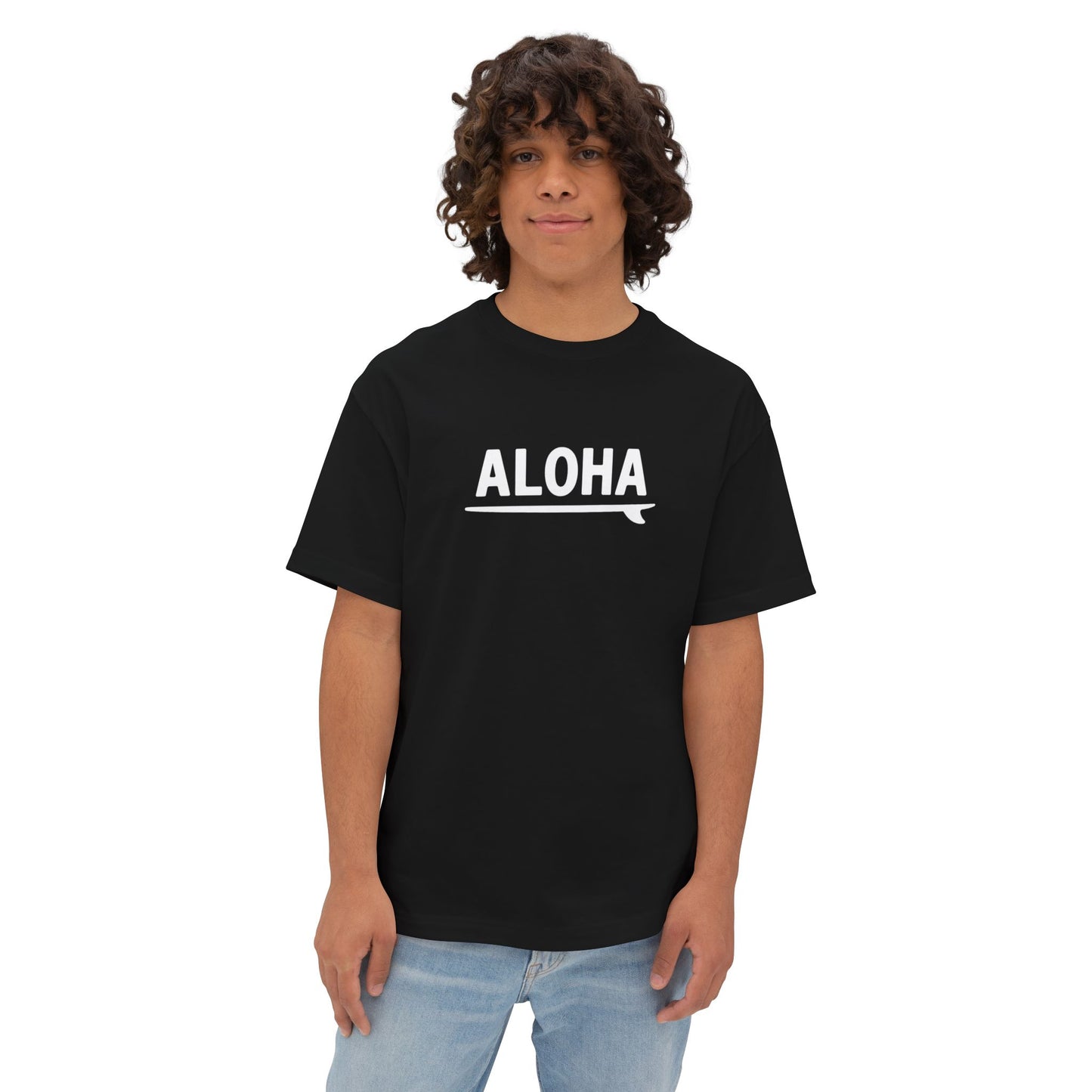 Mahalon Honolulu ALOHA Surfboard Tee  Unisex Oversized Boxy  Tee