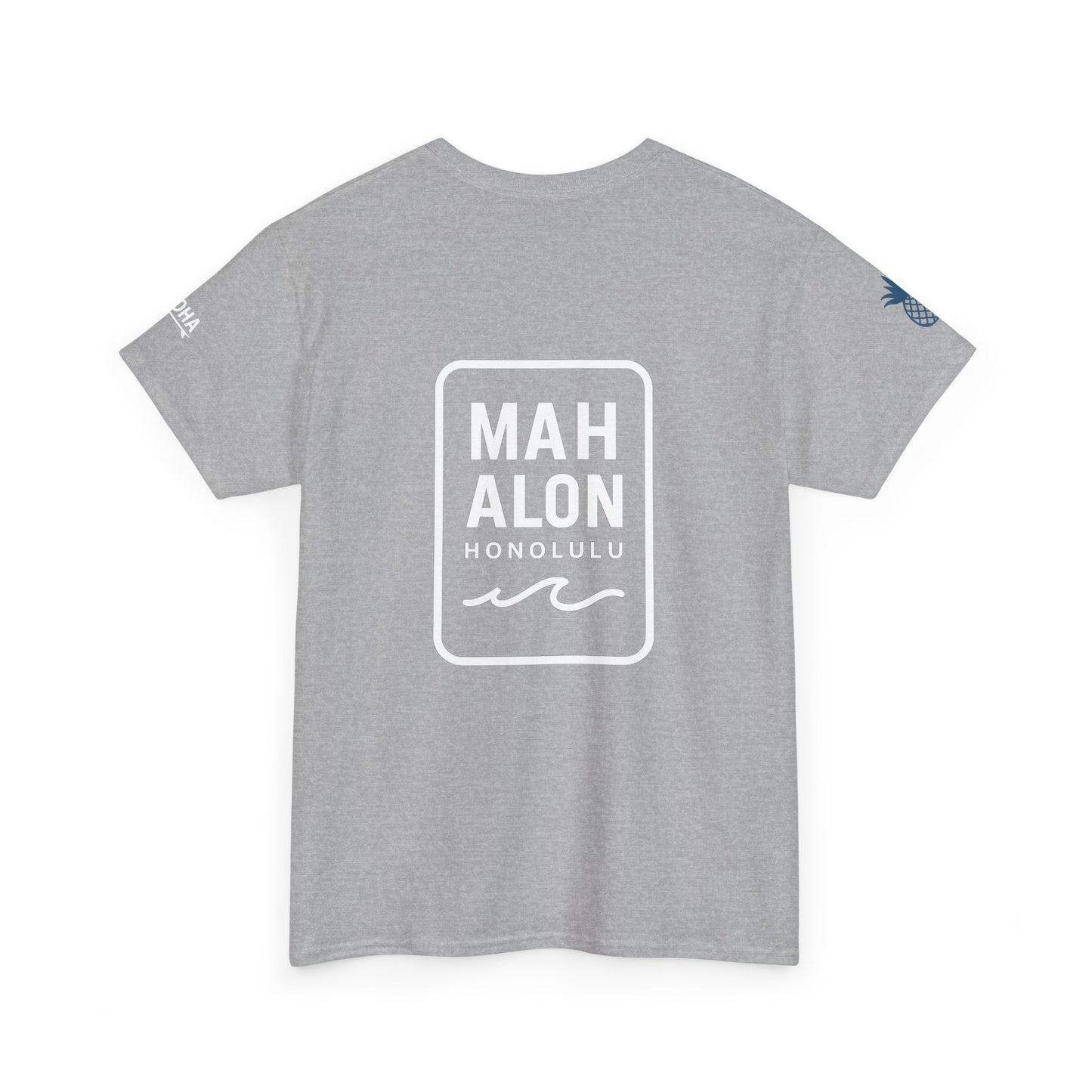 Waikiki bech ,pineapple Unisex Heavy Cotton Tee Hawaii Vibes by Mahalon Honolulu