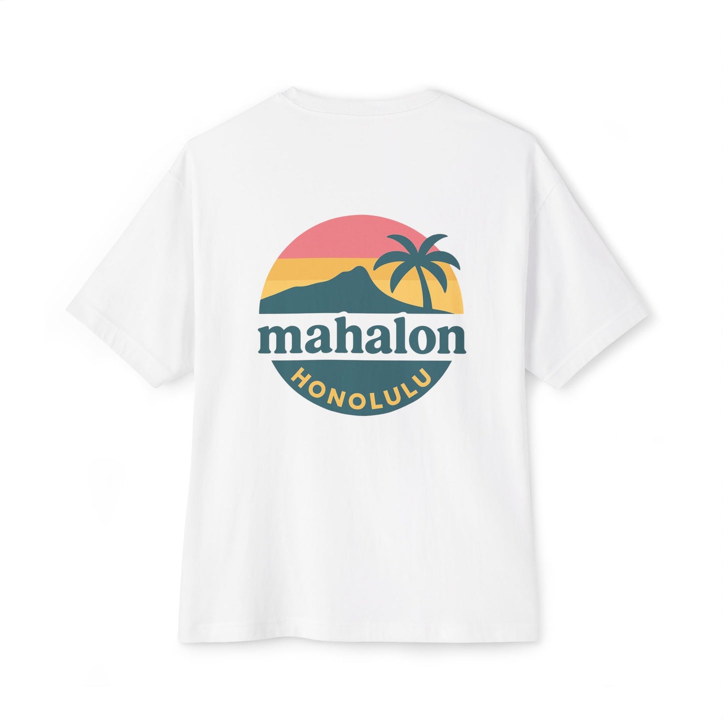 Mahalon Honolulu Logo Unisex Oversized Boxy Tee