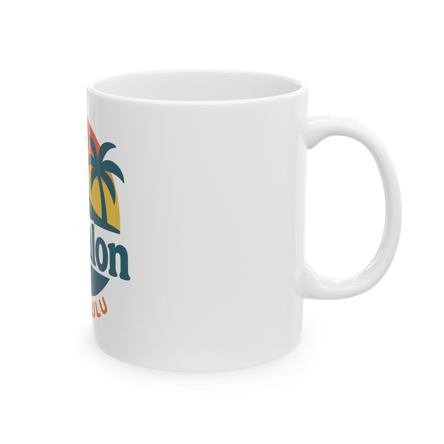 Mahalon Honolulu Logo Ceramic Mug, (11oz, 15oz)