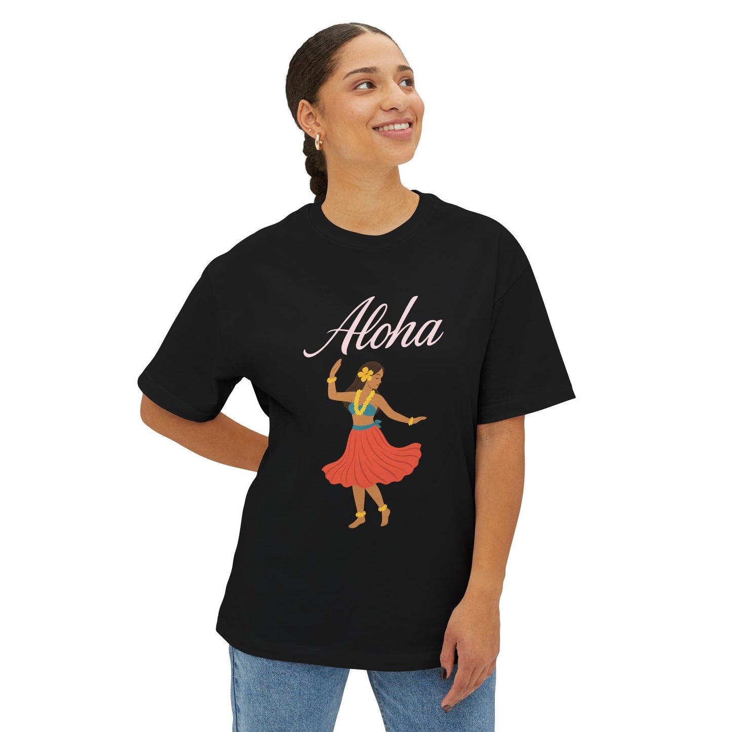 Mahalon Honolulu Aloha Hula girl Tee | Hawaii Vibes by