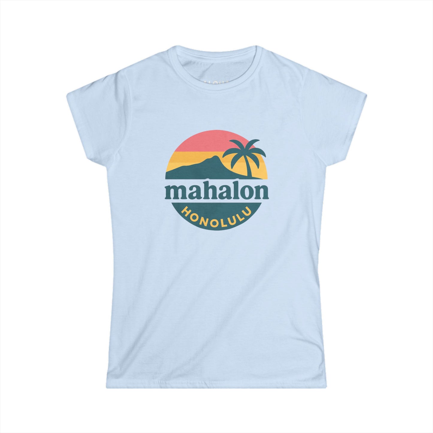 Mahalon Honolulu Logo PINK Color mahalon honolulu Women's Softstyle Tee