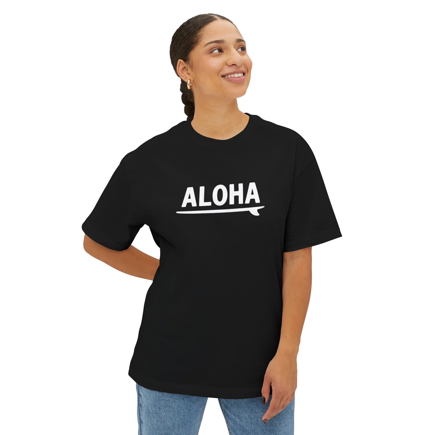 Mahalon Honolulu ALOHA Surfboard Tee  Unisex Oversized Boxy  Tee