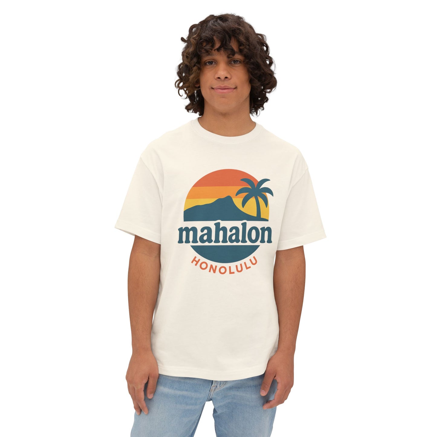 Mahalon Honolulu Logo Unisex Oversized Boxy Tee