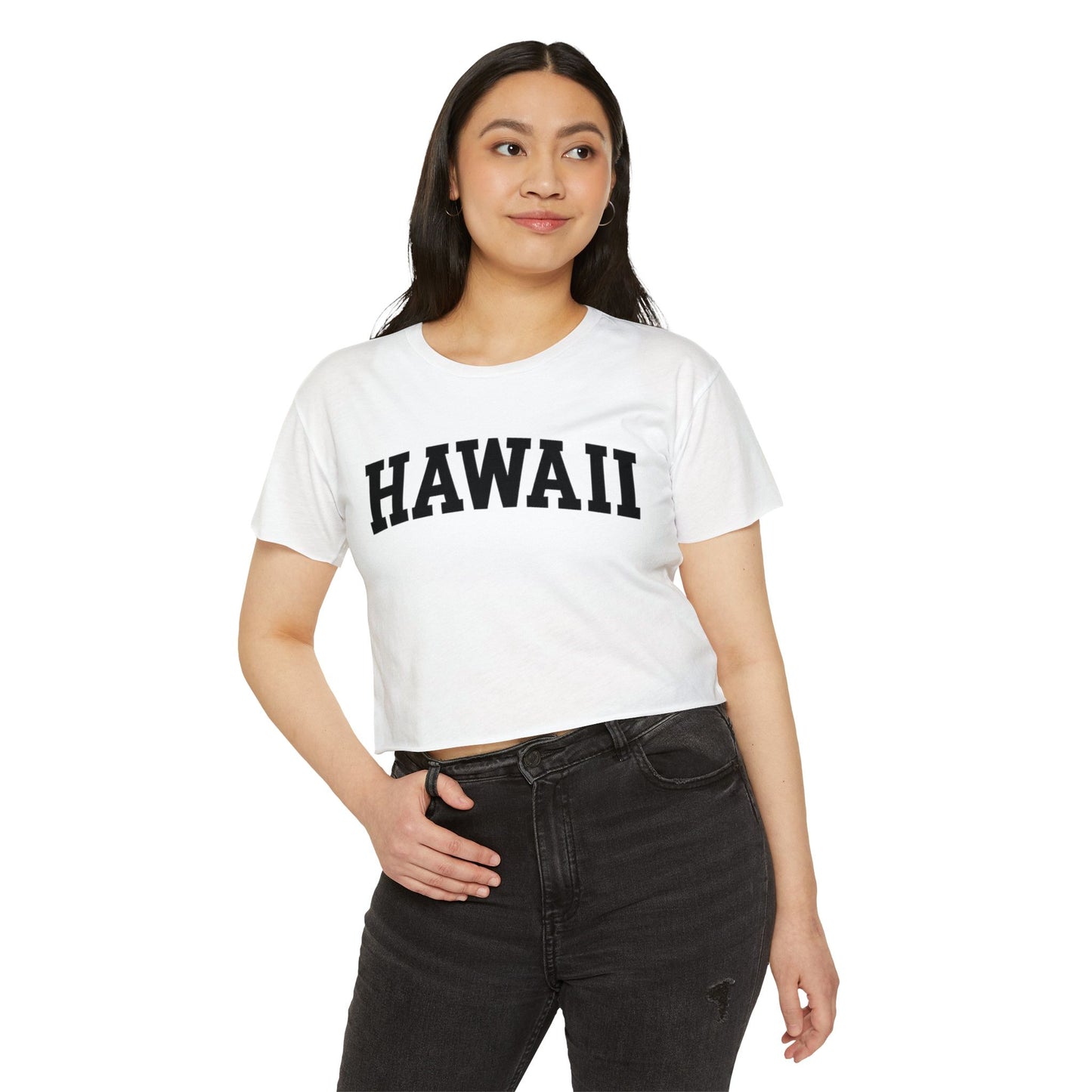 Mahalon Honolulu HAWAII T-Shirt Women's Festival Crop Top