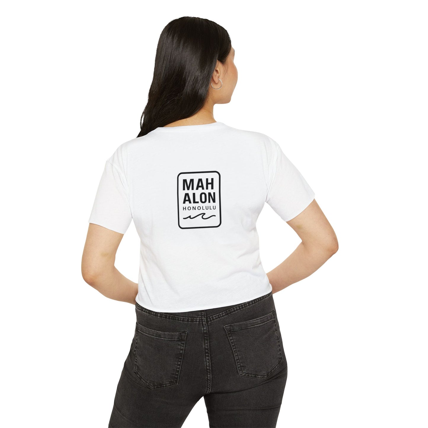 Mahalon Honolulu HAWAII T-Shirt Women's Festival Crop Top