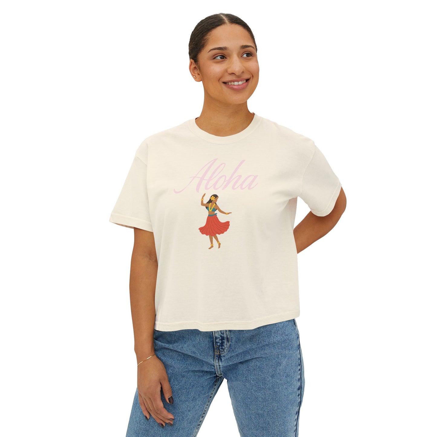 Mahalon Honolulu Aloha Hula girl Tee