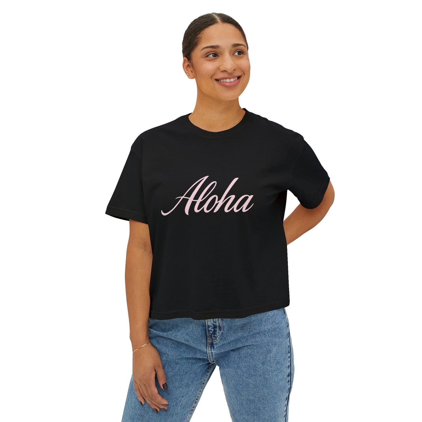 Mahalon Honolulu Aloha Oversized Boxy Tee | Aloha Vibes T-shirt Women's Boxy Tee