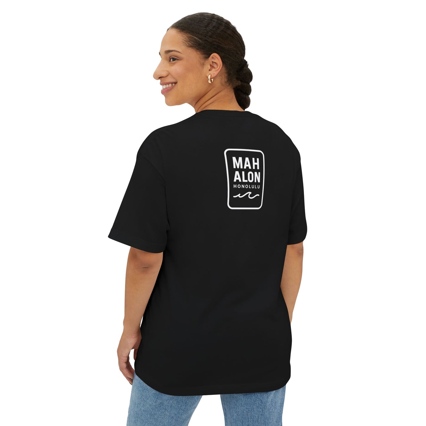 Mahalon Honolulu ALOHA Surfboard Tee  Unisex Oversized Boxy  Tee