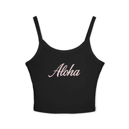 Mahalon Honolulu Aloha Women's Spaghetti Strap Tank Top Plumeria blossom