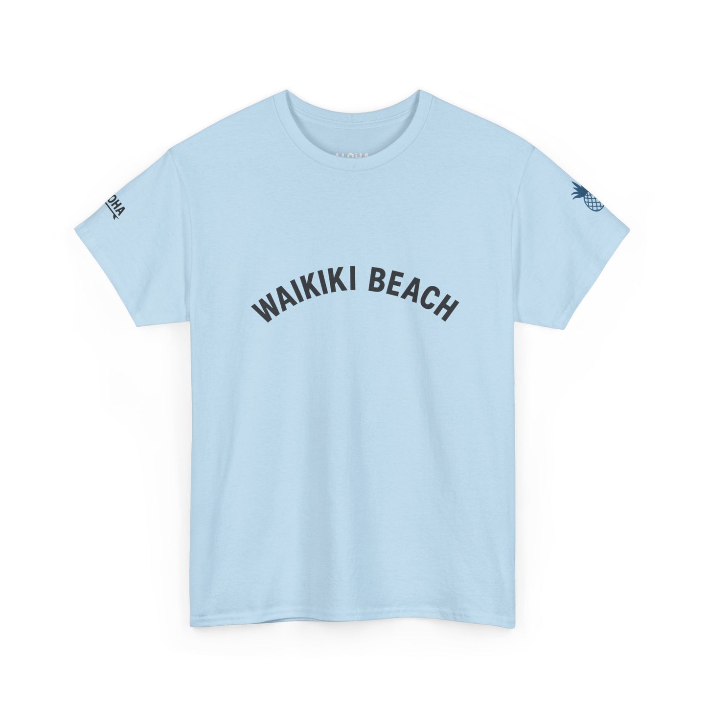 Mahalon Honolulu Waikiki beach , pineapple,aloha  Unisex Heavy Cotton Tee