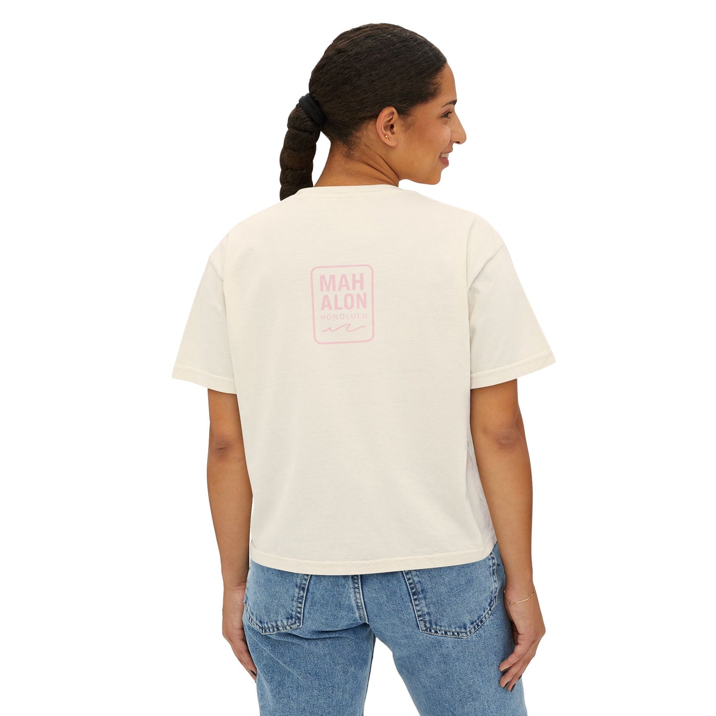 Mahalon Honolulu Aloha Oversized Boxy Tee | Aloha Vibes T-shirt Women's Boxy Tee