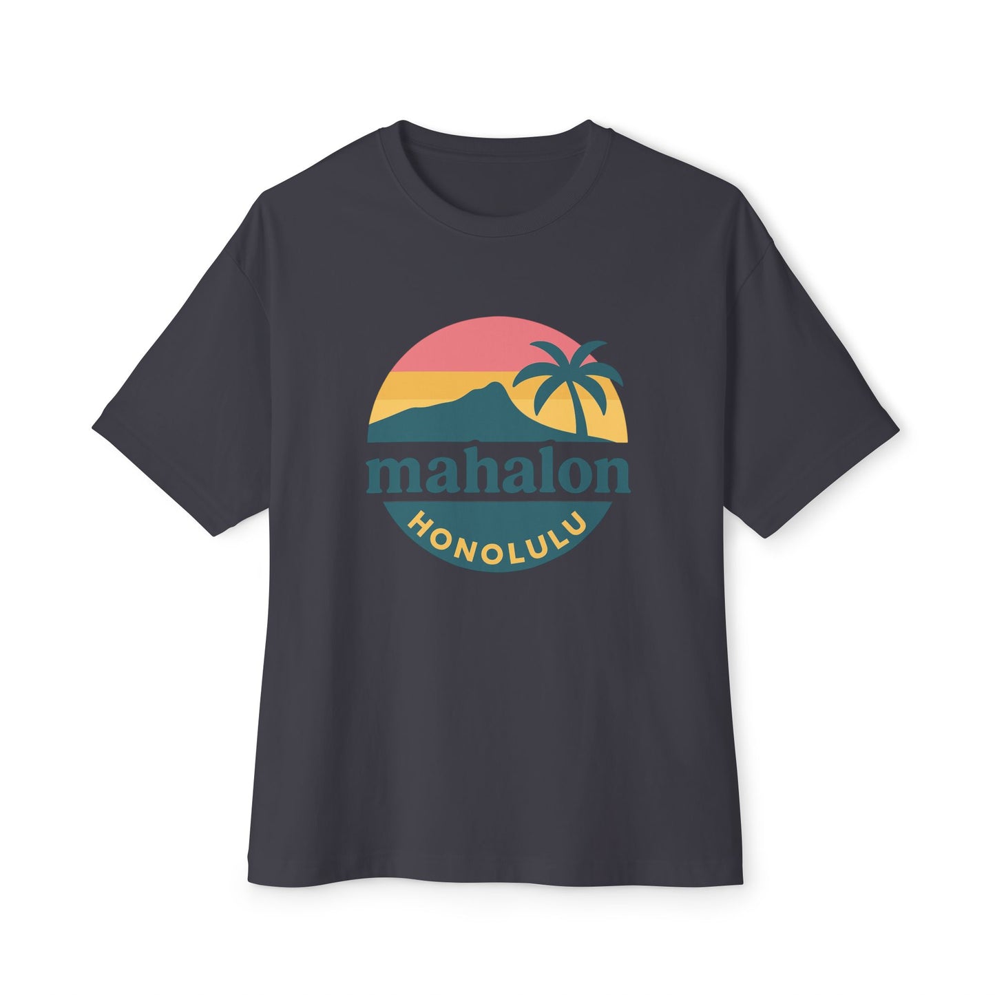 Mahalon Honolulu Logo T-shirt Unisex Oversized Boxy Tee