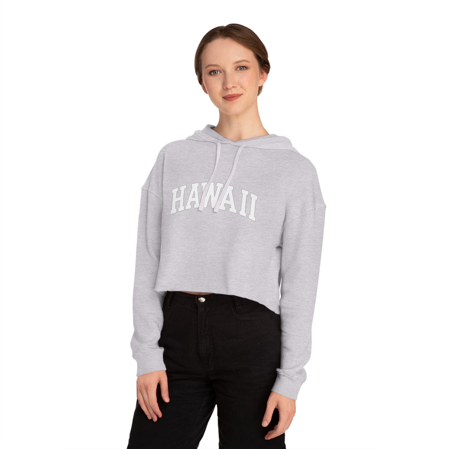 Mahalon Honolulu  Hawaii Women’s Cropped Hooded Sweatshirt