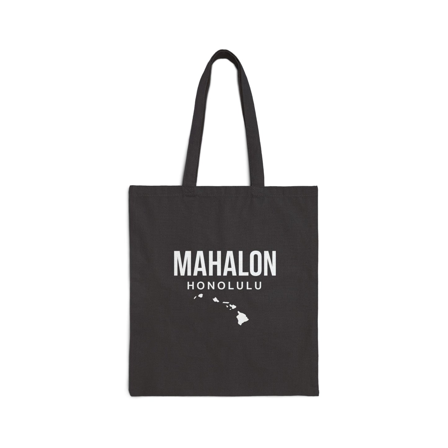 Mahalon Honolulu “Aloha”Black Tote Bag Cotton Canvas Tote Bag