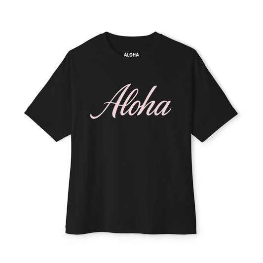 Mahalon Honolulu ALOHA  Unisex Oversized Boxy Tee